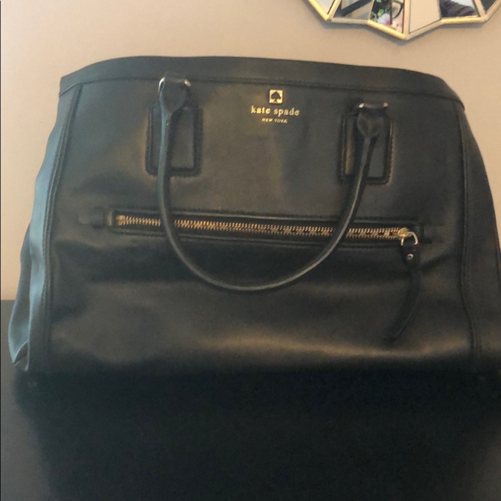 Kate spade oversized black leather bag